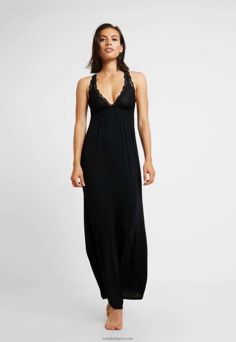 sievietes anna gara viskozes kleita melna naktskrekla 2LHT1057 Anna Field