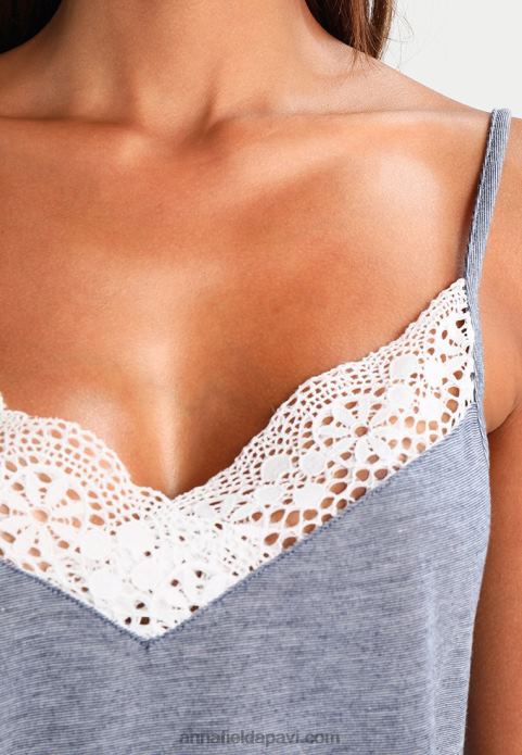 sievietes pidžamas komplekts pelēkbalts/tumši zils 2LHT1060 Anna Field