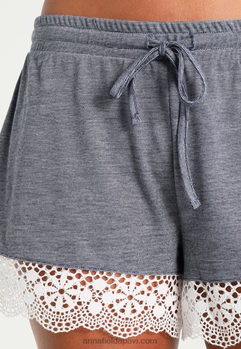 sievietes pidžamas komplekts pelēkbalts/tumši zils 2LHT1060 Anna Field