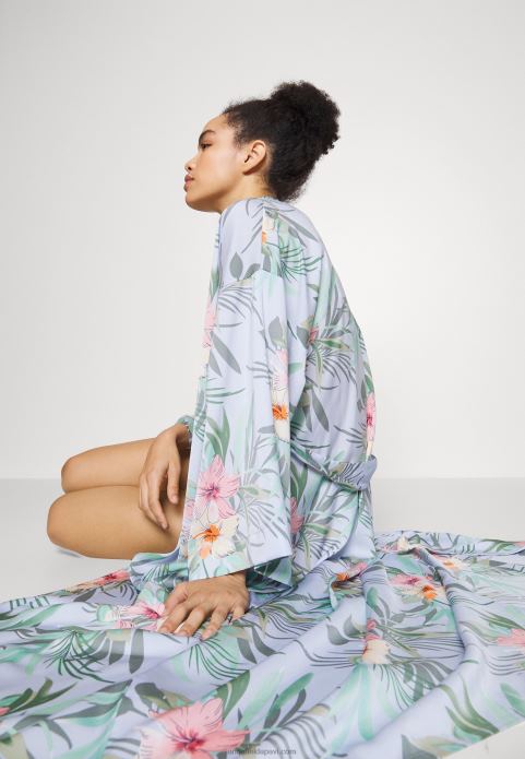 sievietes puķains halāts rītasvārki zils 2LHT1090 Anna Field