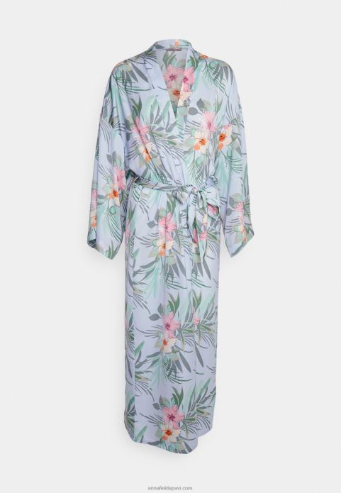 sievietes puķains halāts rītasvārki zils 2LHT1090 Anna Field