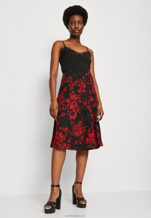 sievietes a-line svārki sarkani/melni 2LHT784 Anna Field