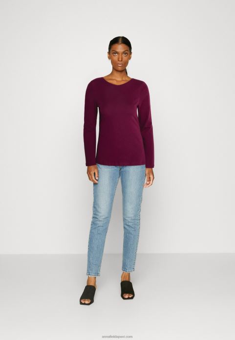 sievietes 2 iepakojums ar garām piedurknēm tumši sarkans/melns 2LHT589 Anna Field