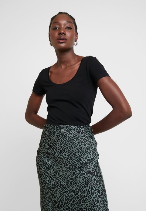 sievietes 2 iepakojumu pamata t-krekls melns 2LHT318 Anna Field