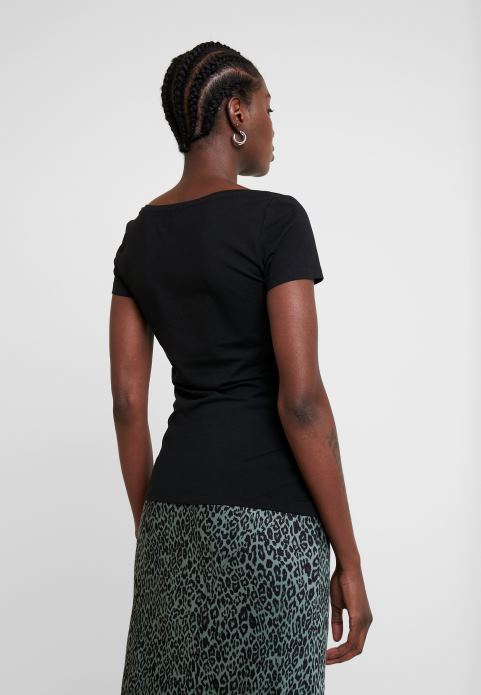 sievietes 2 iepakojumu pamata t-krekls melns 2LHT318 Anna Field