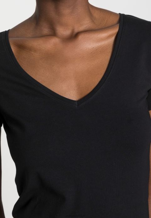 sievietes 2 iepakojumu pamata t-krekls melns 2LHT354 Anna Field