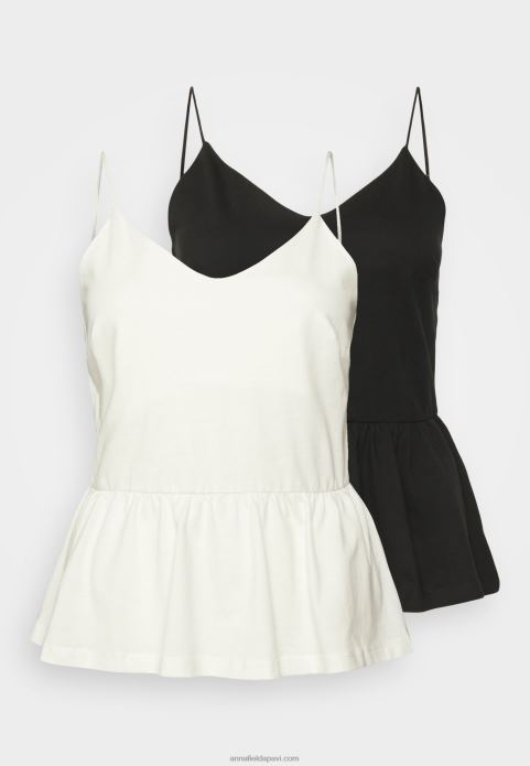 sievietes 2 iepakojumu tops melns/balts 2LHT427 Anna Field