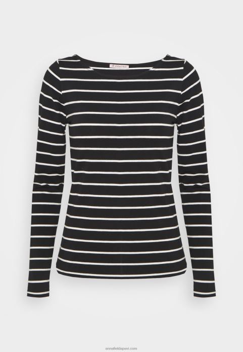 sievietes 2 paciņas melns tops ar garām piedurknēm 2LHT591 Anna Field