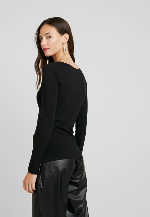 sievietes 2 paciņas tops ar garām piedurknēm melns/balts 2LHT550 Anna Field