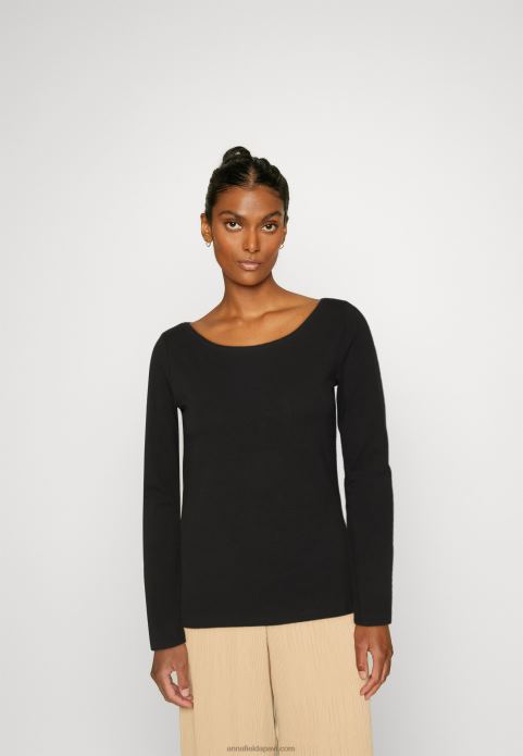 sievietes 2 paciņas tops ar garām piedurknēm zils/melns 2LHT592 Anna Field