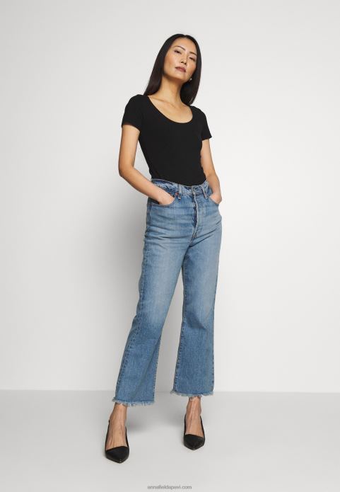 sievietes 3 iepakojumu pamata t-krekls melns 2LHT273 Anna Field