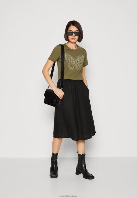 sievietes apdrukāts t-krekls zaļš 2LHT349 Anna Field