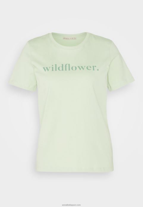 sievietes apdrukāts t-krekls zaļš 2LHT373 Anna Field