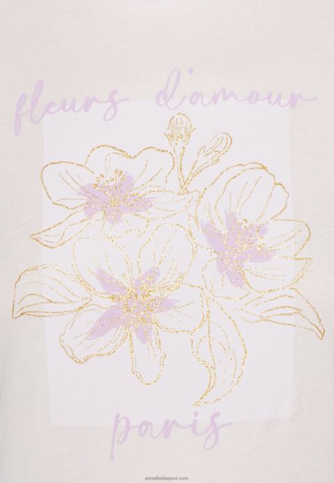 sievietes apdruka t-krekls ceriņi 2LHT345 Anna Field