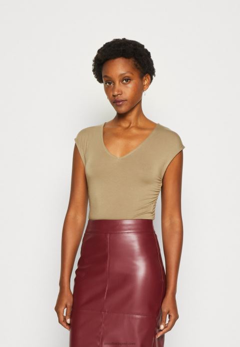 sievietes apdrukas t-krekls bēšs 2LHT309 Anna Field