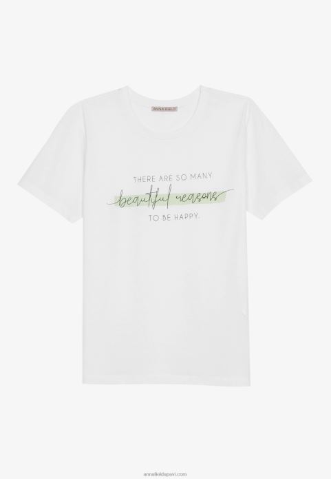 sievietes apdrukas t-krekls balts 2LHT239 Anna Field