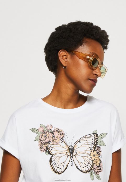 sievietes apdrukas t-krekls balts 2LHT333 Anna Field