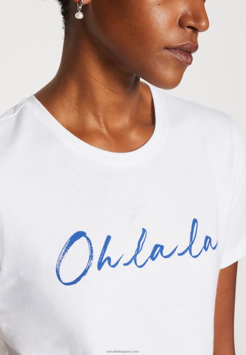 sievietes apdrukas t-krekls balts 2LHT347 Anna Field