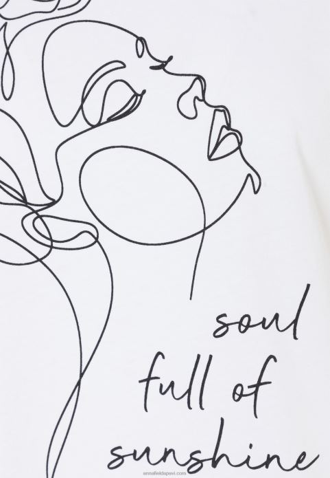 sievietes apdrukas t-krekls balts 2LHT364 Anna Field