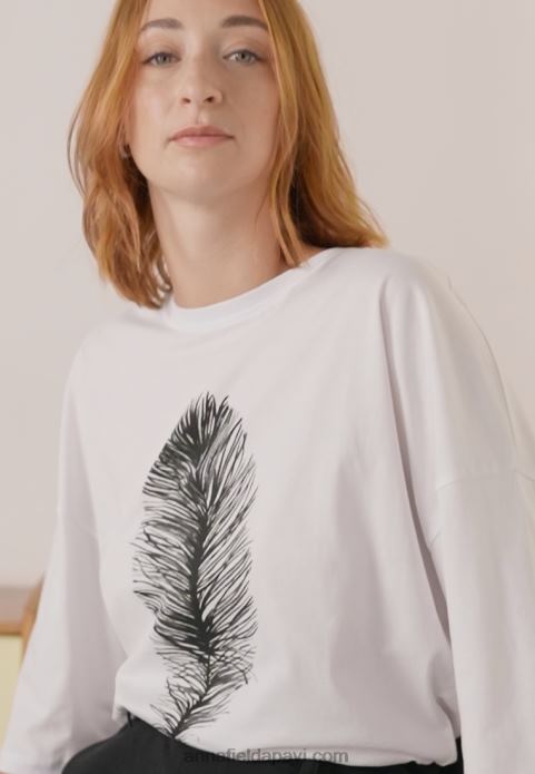 sievietes apdrukas t-krekls balts 2LHT371 Anna Field