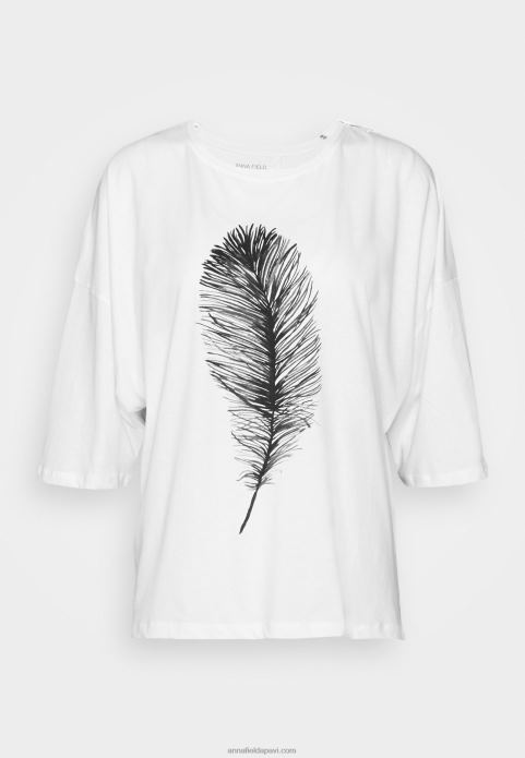 sievietes apdrukas t-krekls balts 2LHT371 Anna Field