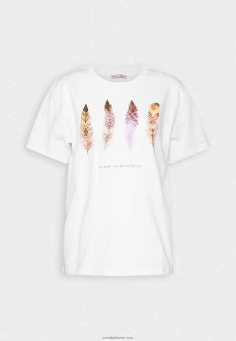 sievietes apdrukas t-krekls balts 2LHT372 Anna Field