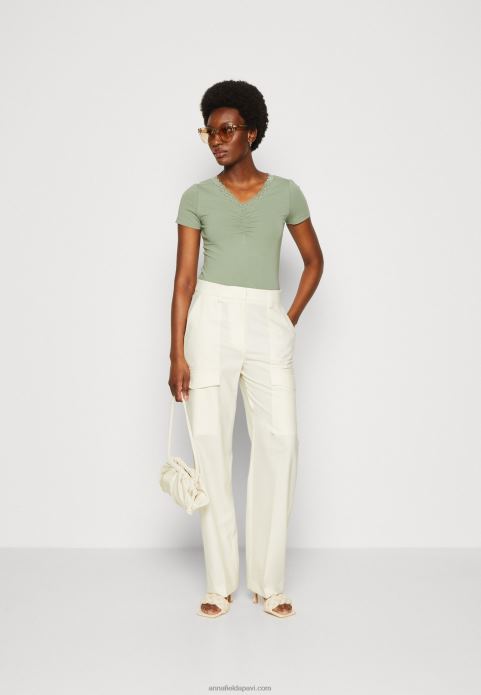 sievietes apdrukas t-krekls gaiši zaļš 2LHT360 Anna Field