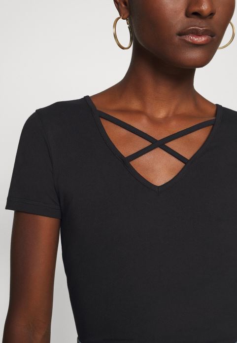 sievietes apdrukas t-krekls melns 2LHT249 Anna Field