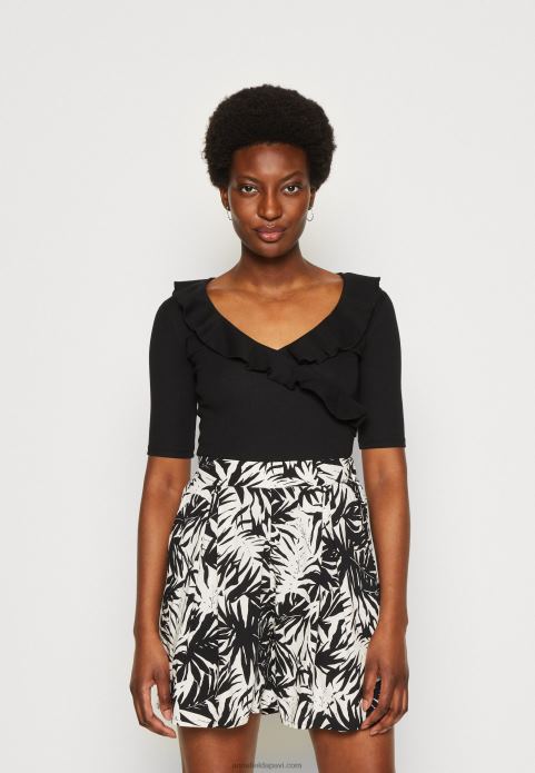 sievietes apdrukas t-krekls melns 2LHT268 Anna Field