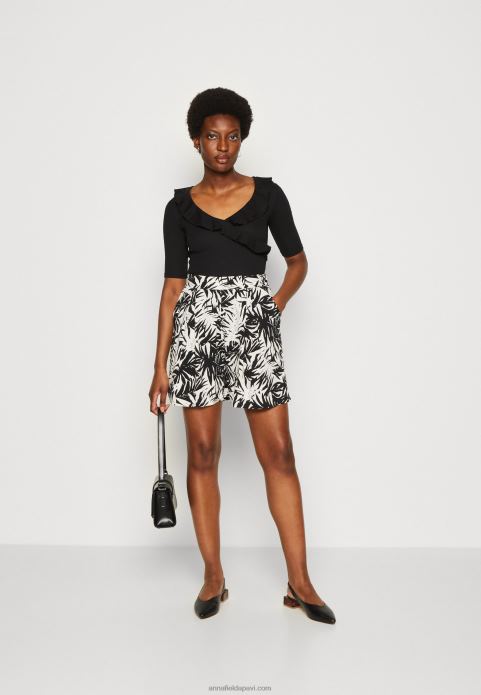 sievietes apdrukas t-krekls melns 2LHT268 Anna Field