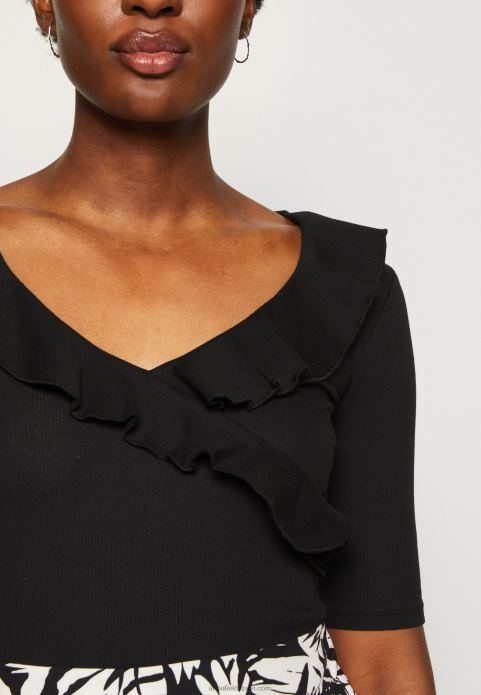 sievietes apdrukas t-krekls melns 2LHT268 Anna Field