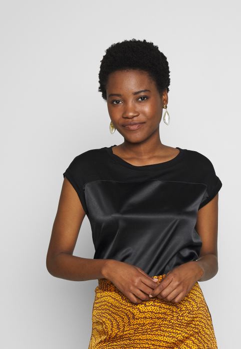 sievietes apdrukas t-krekls melns 2LHT274 Anna Field