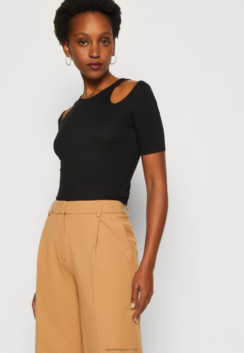 sievietes apdrukas t-krekls melns 2LHT307 Anna Field