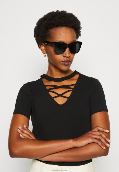 sievietes apdrukas t-krekls melns 2LHT325 Anna Field