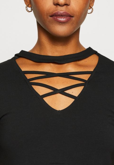 sievietes apdrukas t-krekls melns 2LHT325 Anna Field