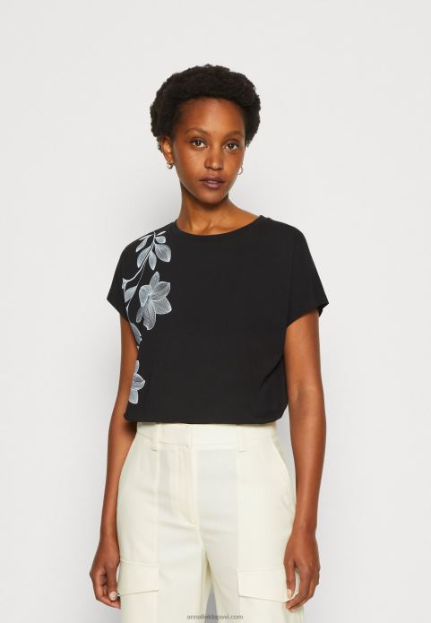 sievietes apdrukas t-krekls melns 2LHT331 Anna Field