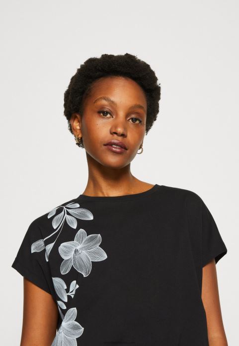 sievietes apdrukas t-krekls melns 2LHT331 Anna Field