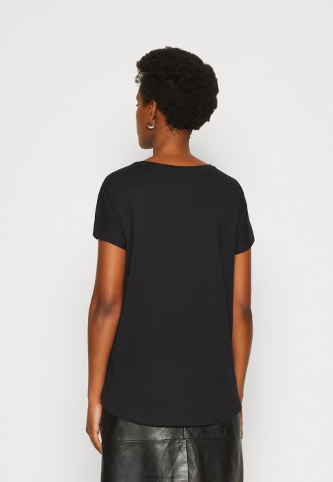 sievietes apdrukas t-krekls melns 2LHT332 Anna Field