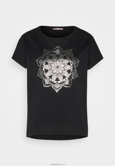 sievietes apdrukas t-krekls melns 2LHT332 Anna Field