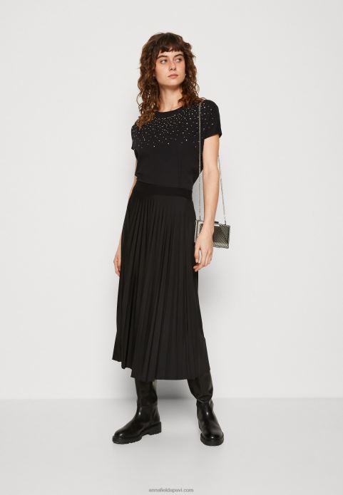 sievietes apdrukas t-krekls melns 2LHT358 Anna Field