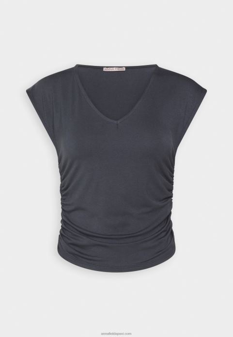 sievietes apdrukas t-krekls pelēks 2LHT351 Anna Field