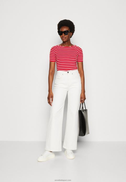 sievietes apdrukas t-krekls sarkans/balts 2LHT340 Anna Field