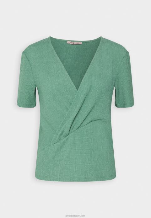 sievietes apdrukas t-krekls tumši zaļš 2LHT359 Anna Field