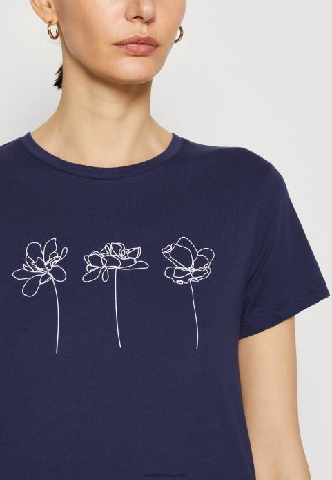 sievietes apdrukas t-krekls tumši zils 2LHT313 Anna Field