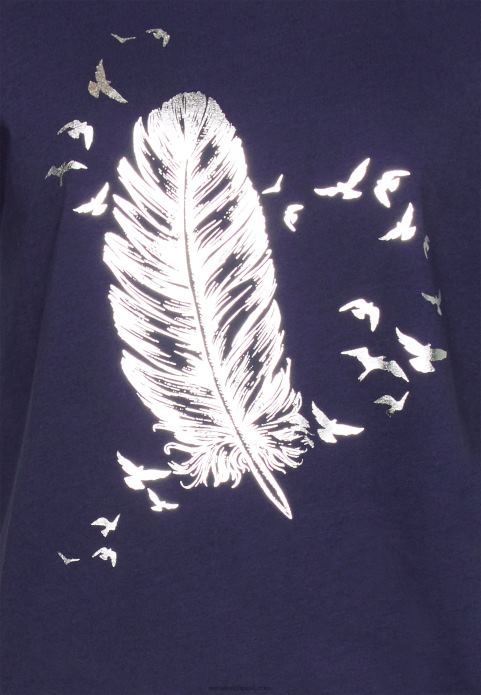 sievietes apdrukas t-krekls zilā krāsā 2LHT319 Anna Field