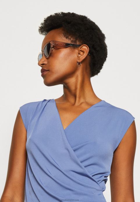 sievietes apdrukas t-krekls zili pelēks 2LHT320 Anna Field