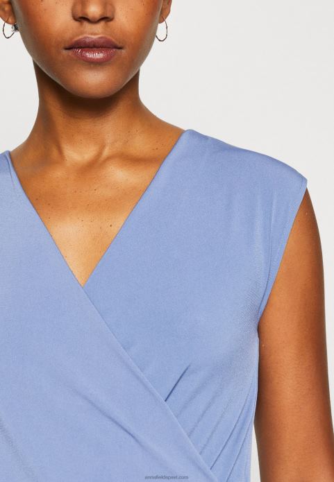 sievietes apdrukas t-krekls zili pelēks 2LHT320 Anna Field