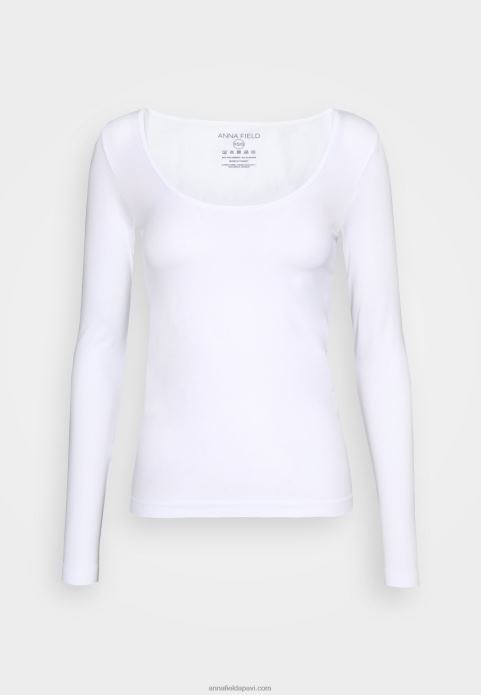 sievietes balts tops ar garām piedurknēm 2LHT572 Anna Field