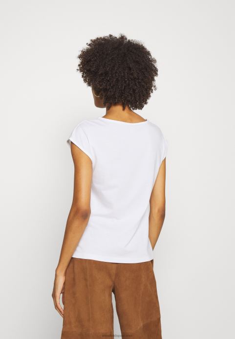 sievietes basic v neck drop plecu 2 pack basic t-krekls balts/balts 2LHT297 Anna Field