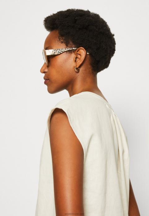 sievietes lina-mix kreklu apdruka t-krekls bēšs 2LHT336 Anna Field